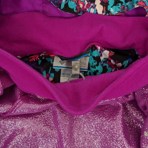 Columbia Girls Winter Jacket Lining Hood Sz Large - Picture 4 of 8